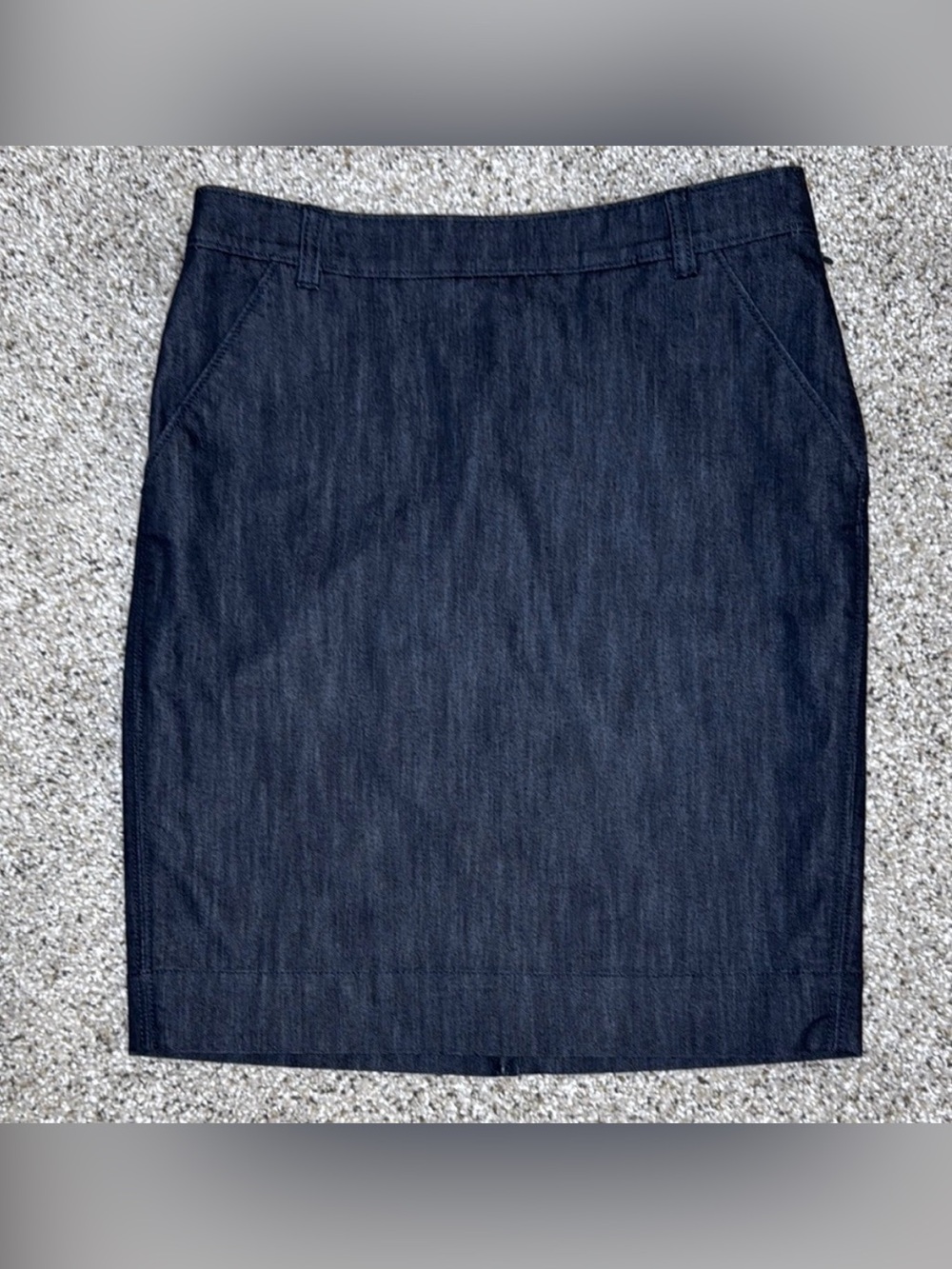Classic Denim Skirt in Dark Blue